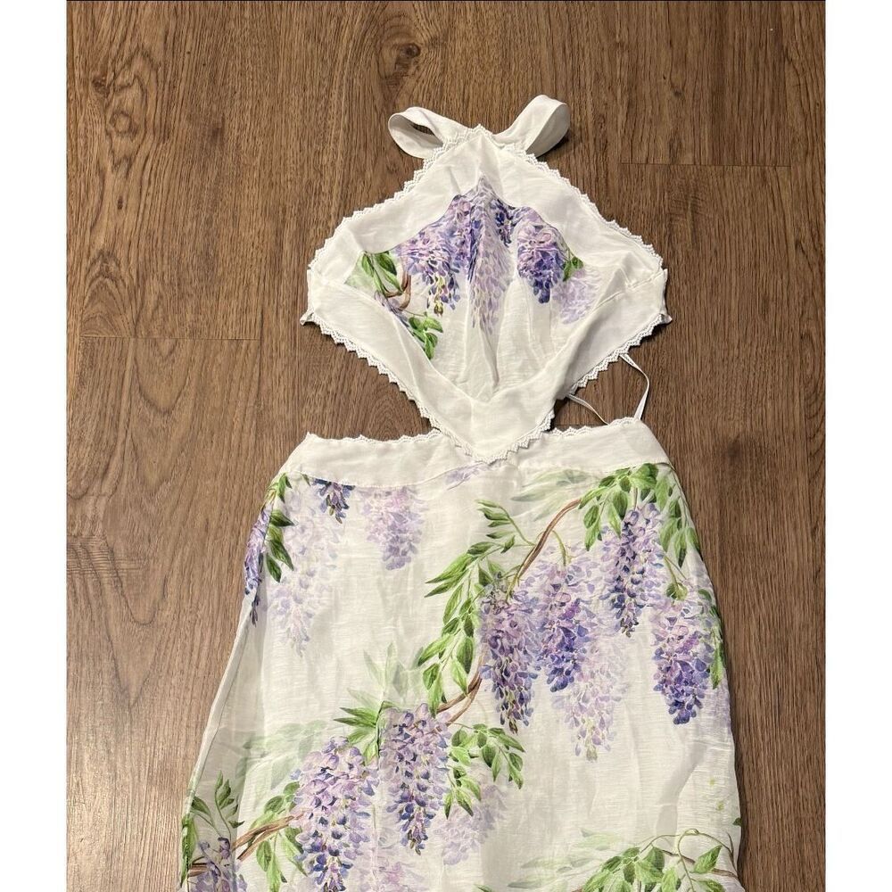 Sonya Moda Wisteria Floral Halter Maxi Dress Summer Vacation Resort size S NWT - Picture 5 of 5
